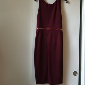 Ava & Aiden Zip Back Sheath Dress in Deep Burgundy