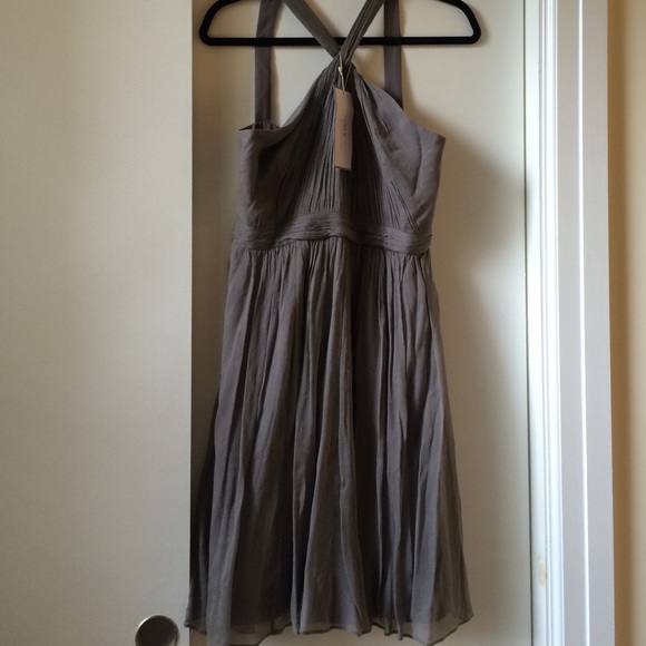 J. Crew Sinclair Chiffon Dress in grey