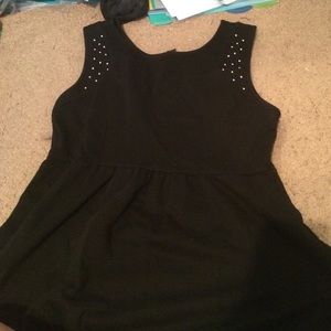 Black studded skater dress