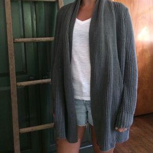 Grey oversized knit sweater