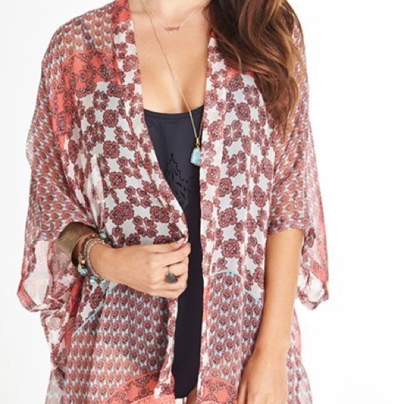 🎉🎉Host Pick🎉🎉NWOT sand silk vidya print kimono - Picture 2 of 3