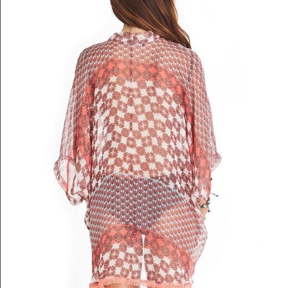 🎉🎉Host Pick🎉🎉NWOT sand silk vidya print kimono - Picture 3 of 3