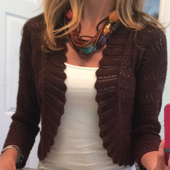 Brown crochet cardigan
