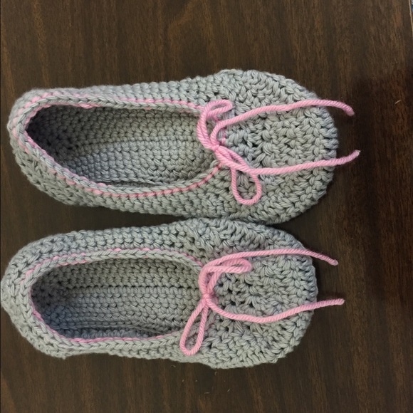 Homemade crochet women slippers