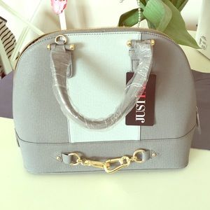 Gray and Pale Blue handbag