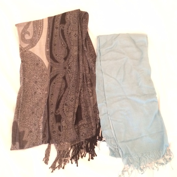 Two pashmina-style scarf bundle