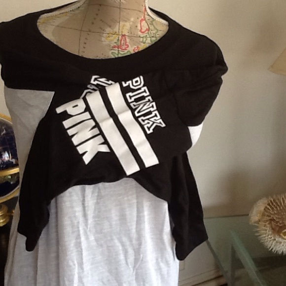 SOLD BUNDLED BNWT VS PINK open back crew TEE - Picture 2 of 4