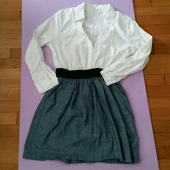 Two tone button dress