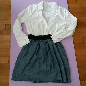 Two tone button dress