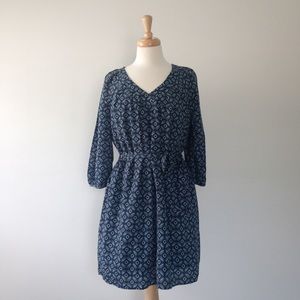 Abstract floral tie-waist dress