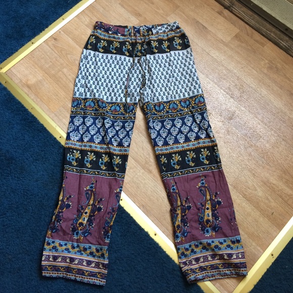 TRADING patterned boho drawstring pants