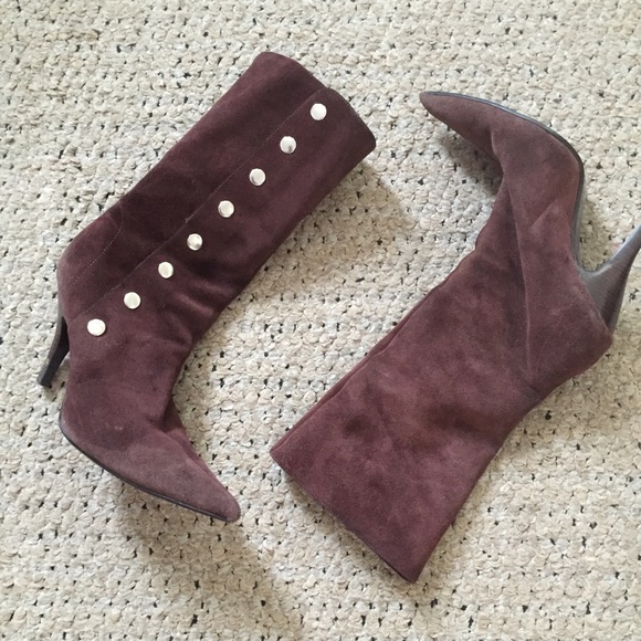 Suede mid-knee length boots - Picture 1 of 3