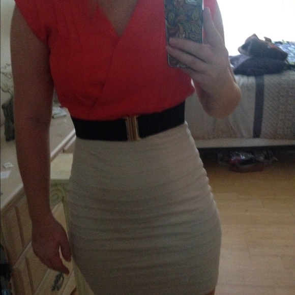 Color block fitted business dress
