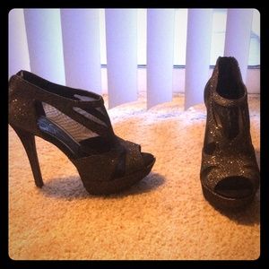 Jessica Simpson Peep Toe Glitter Booties