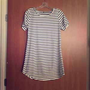 NWOT black and white striped t-shirt dress