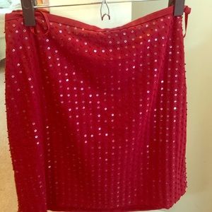 limited Red Sequin Skirt