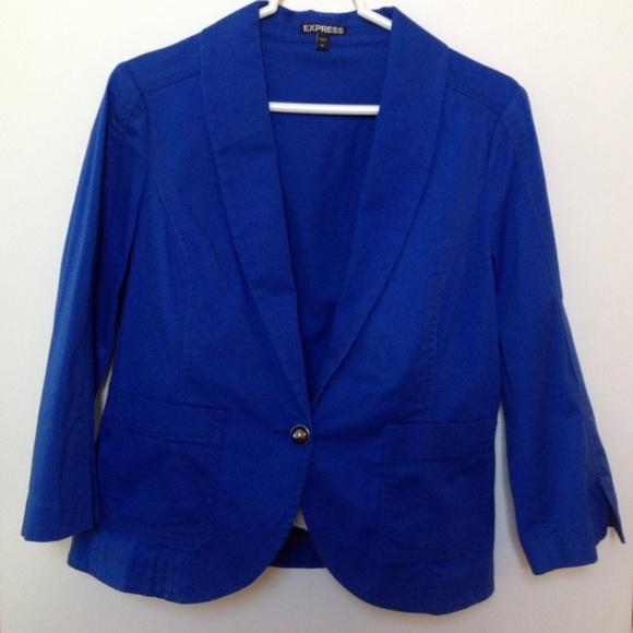 Express Casual 3/4 Sleeve Blue Blazer