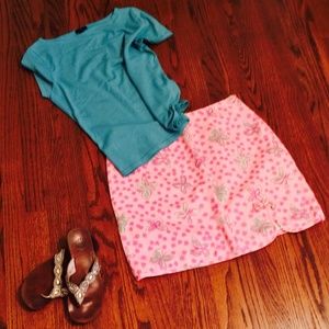 LILLY PULITZER Pink Cotton Pique Mini Skirt 12