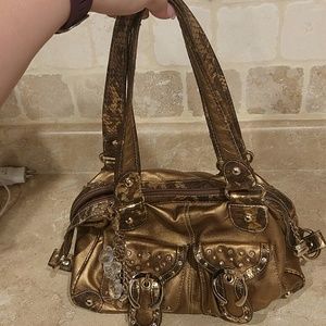 Kathy Van Zeeland bronze handbag