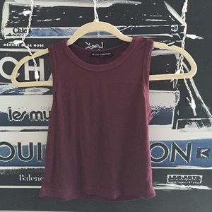 brandy Melville cropped maroon tank top