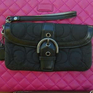 Black Patchwork Wristlet