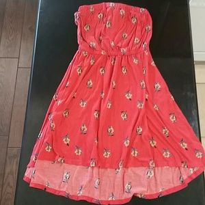 Strapless high-low dress