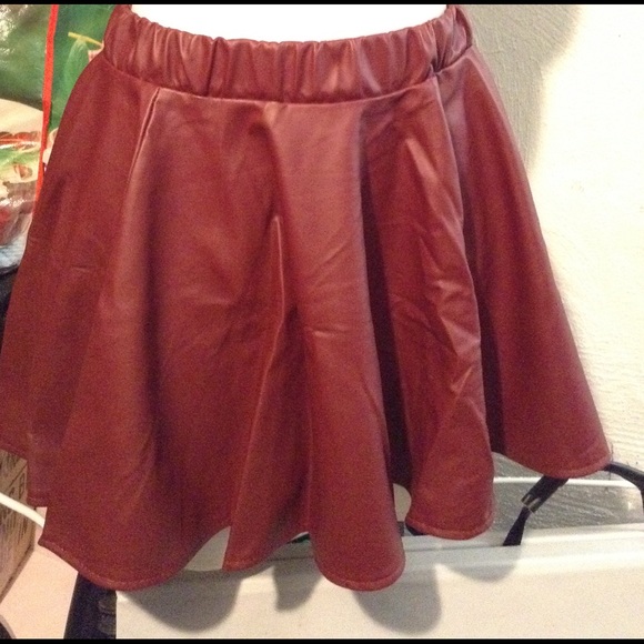 Faux Leather Circle Skirt