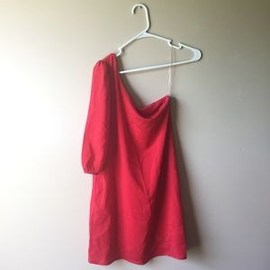 Red One-Shoulder Dress • Chiffon