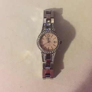 silver fossil watch