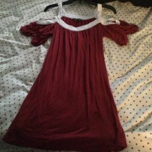 Crimson and white dress