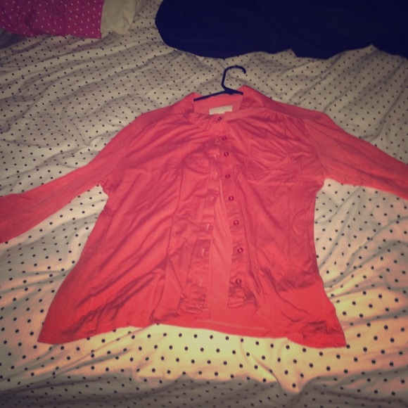 Womens pink rose button up half sleeve