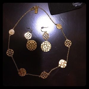 Coach necklace n earrings set