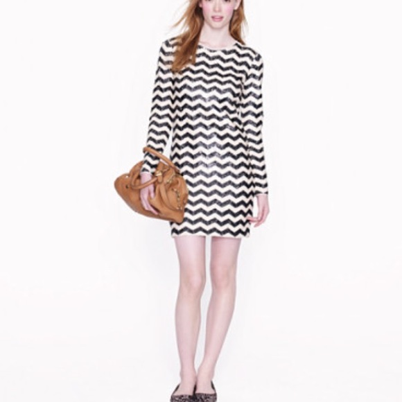 J crew sequin zig zag dress
