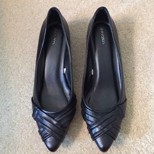 Black flats w/ slight heel