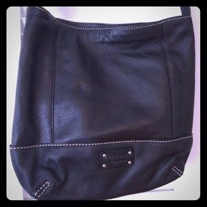 Th Sak black leather shoulder bag purse like new