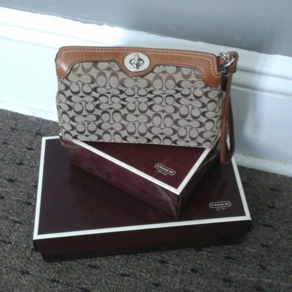 COACH Signature Pouch Wristlet