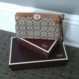COACH Signature Pouch Wristlet