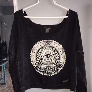 Wide shoulder illuminati sweater