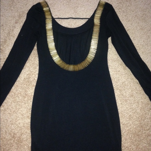 Dress black & gold open back - Picture 3 of 3