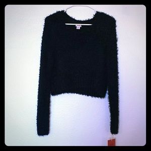 Mossimo fuzzy crop sweater