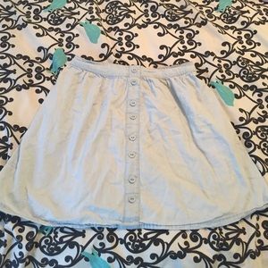 Blue button down skirt