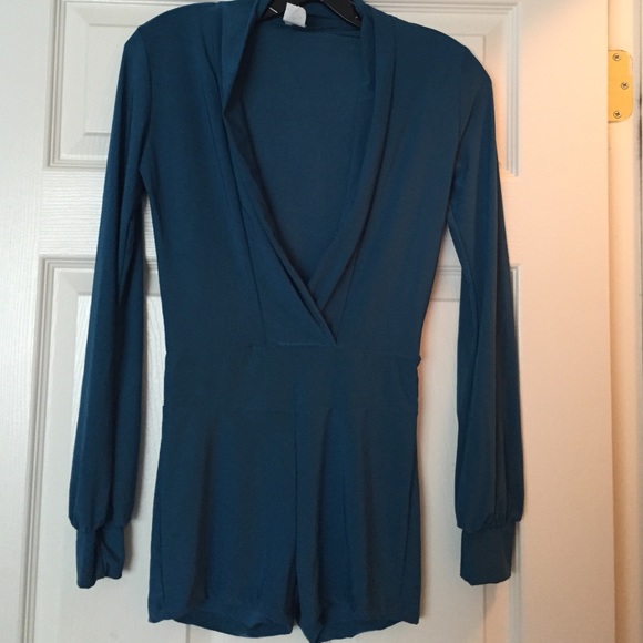 Plunging neckline romper