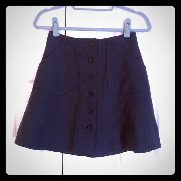 J. Crew Women's Dark Grey Wool Skirt Size 0 NWT