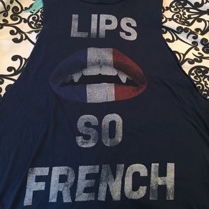 "Lips so French" tank top