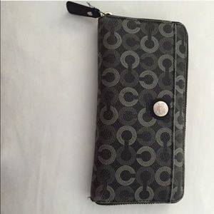 Black & Grey C Coach wallet