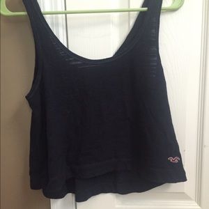 Navy blue crop top tank top