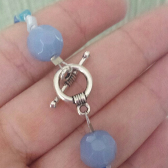 *SOLD* Handcrafted Elsa Blue beaded necklace - Picture 2 of 3