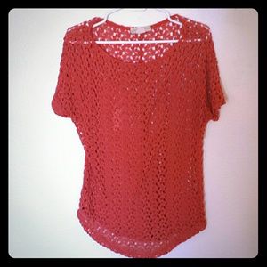 Urban outfitters coral lace shirt