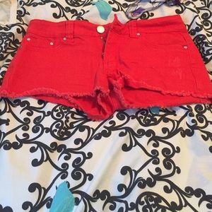 Bright red forever 21 shorts