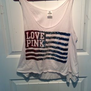 love pink patriotic tank